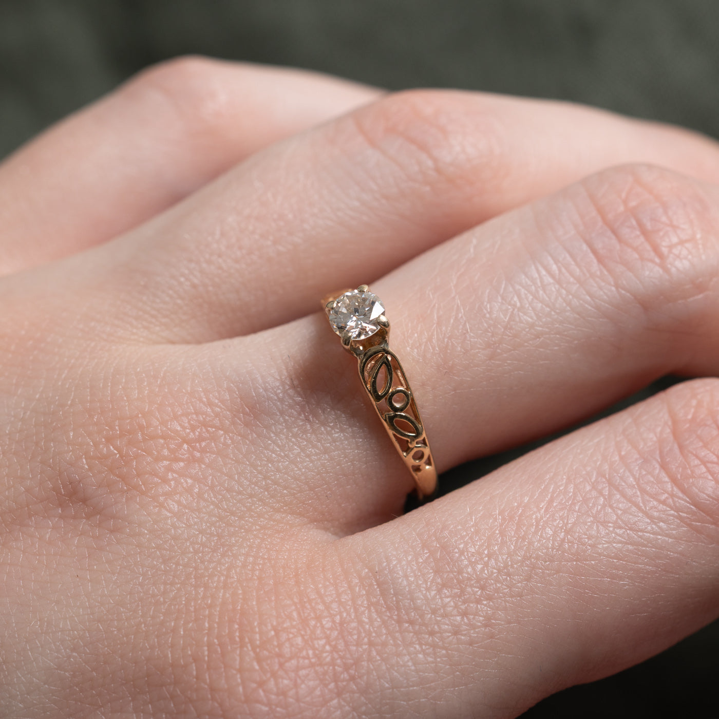 14k Diamond Floral Openwork Ring | 0.36ct SI1 H/I | SZ 6.5
