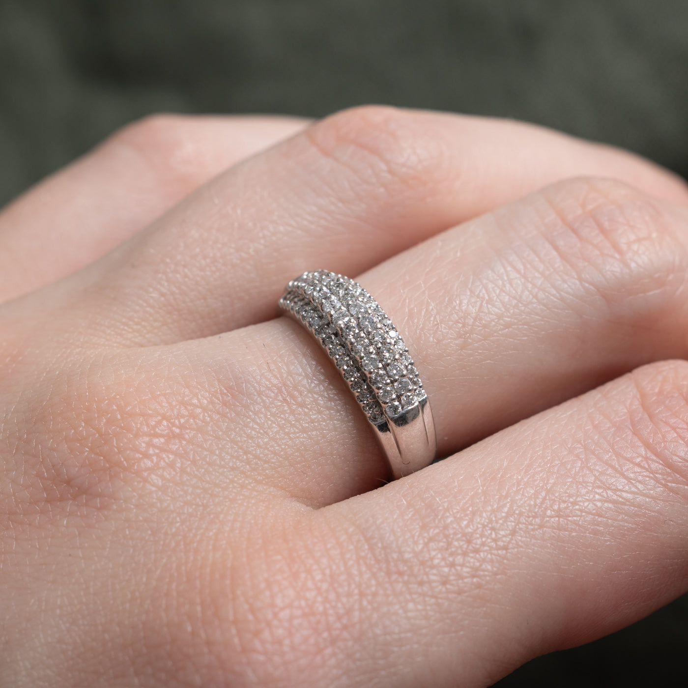 14k Diamond Multi Row Band | 0.30ctw | SZ 6.5