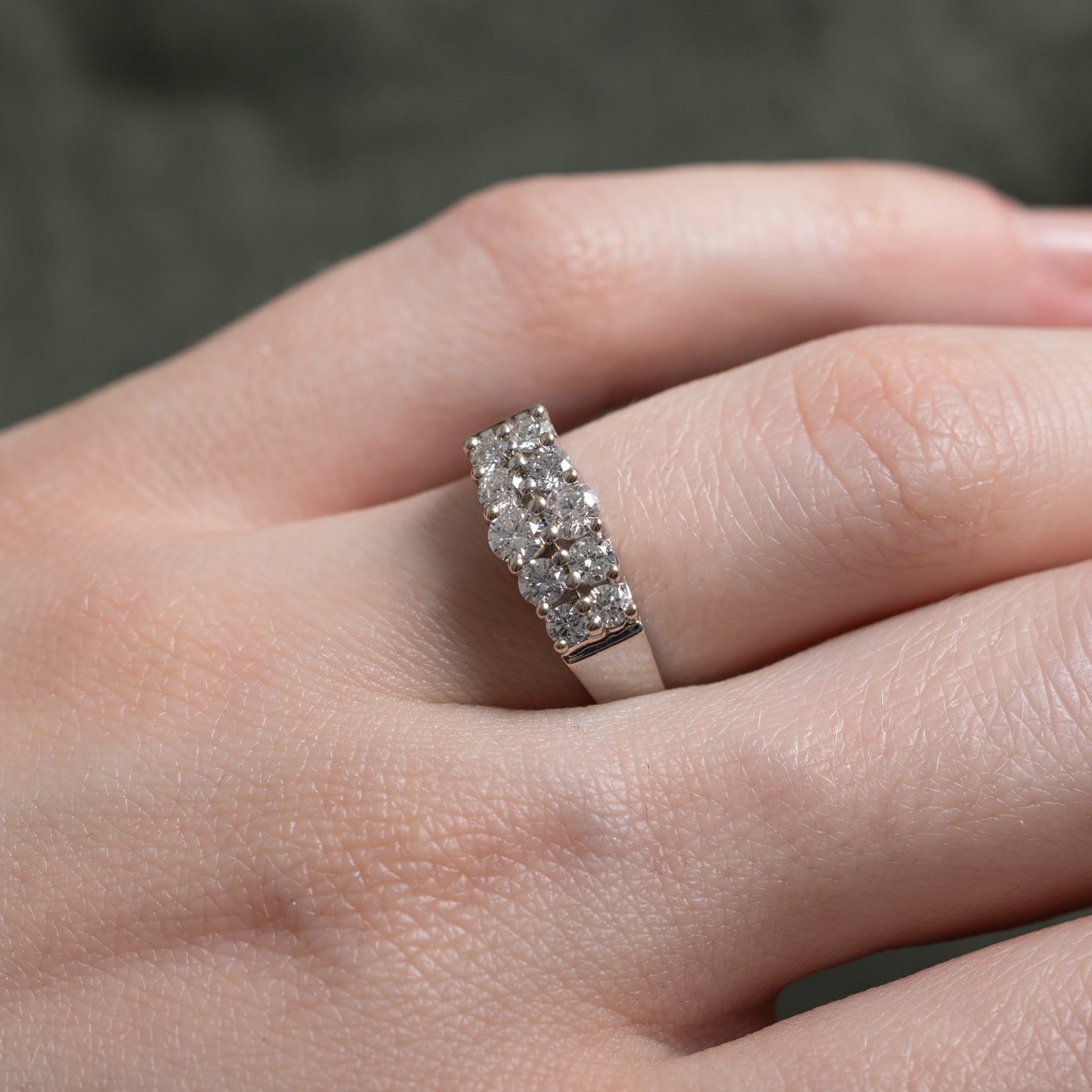 14k Graduating Diamond Double Row Band | 0.20ctw | SZ 6
