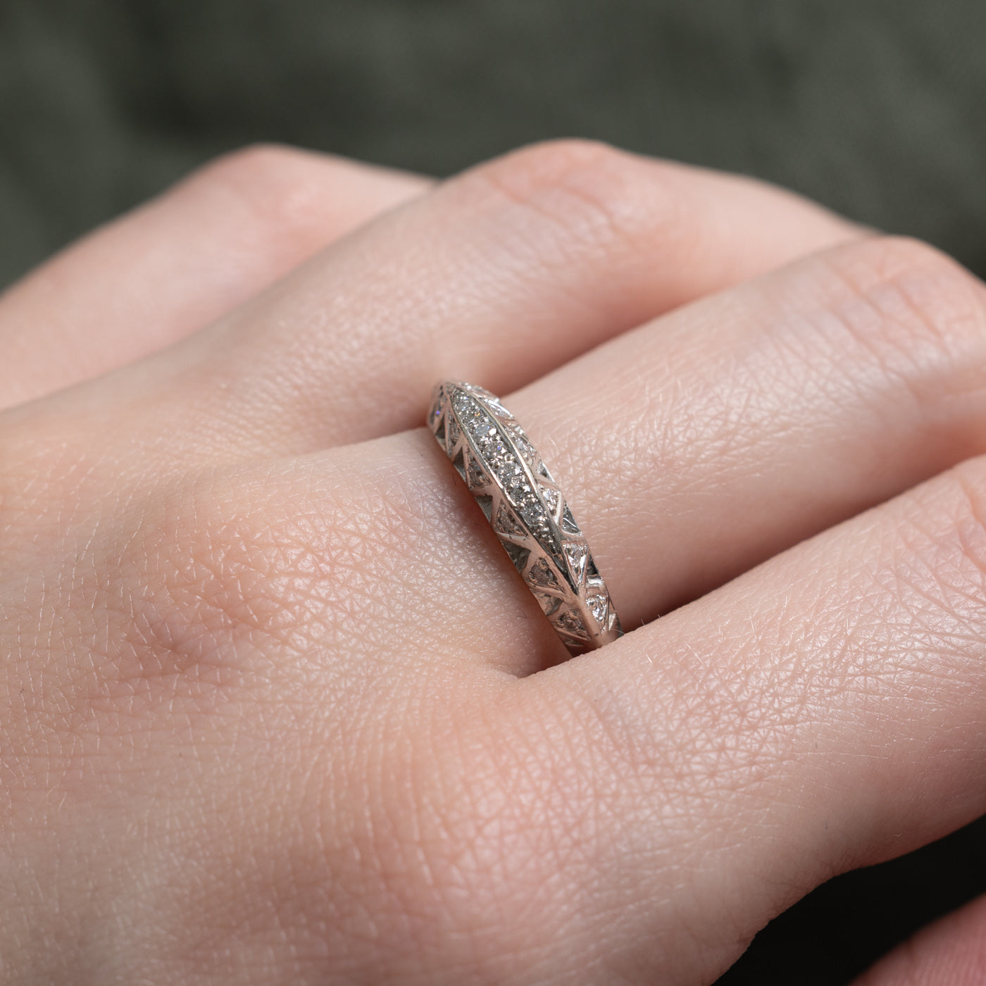 18k Graduating Diamond Thin Boat Ring | 0.50ctw | SZ 8