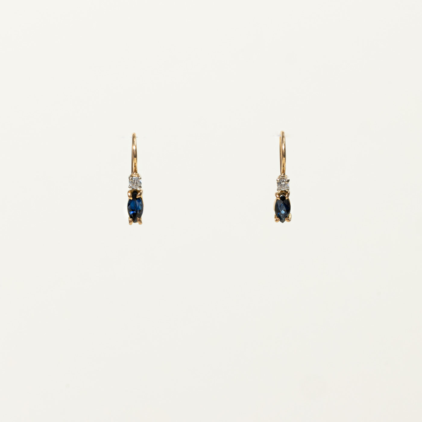 Sapphire & Diamond Drop Earrings | 0.12ctw, 0.60ctw