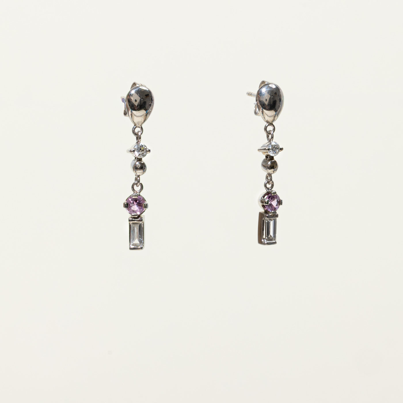 14k Synthetic Sapphire & Diamond Drop Earrings | 0.28ctw, 0.38ctw