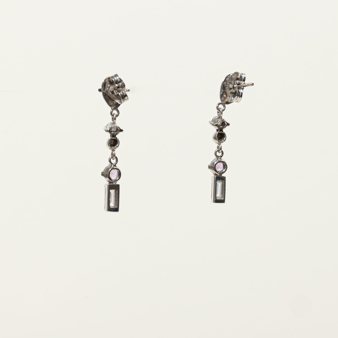 14k Synthetic Sapphire & Diamond Drop Earrings | 0.28ctw, 0.38ctw