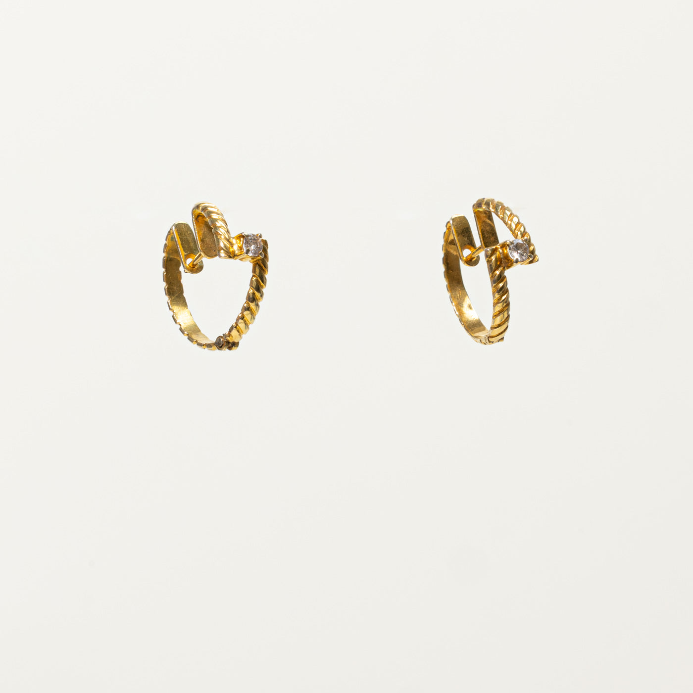 Bezel Set Diamond Rope Huggie Earrings | 0.16ctw