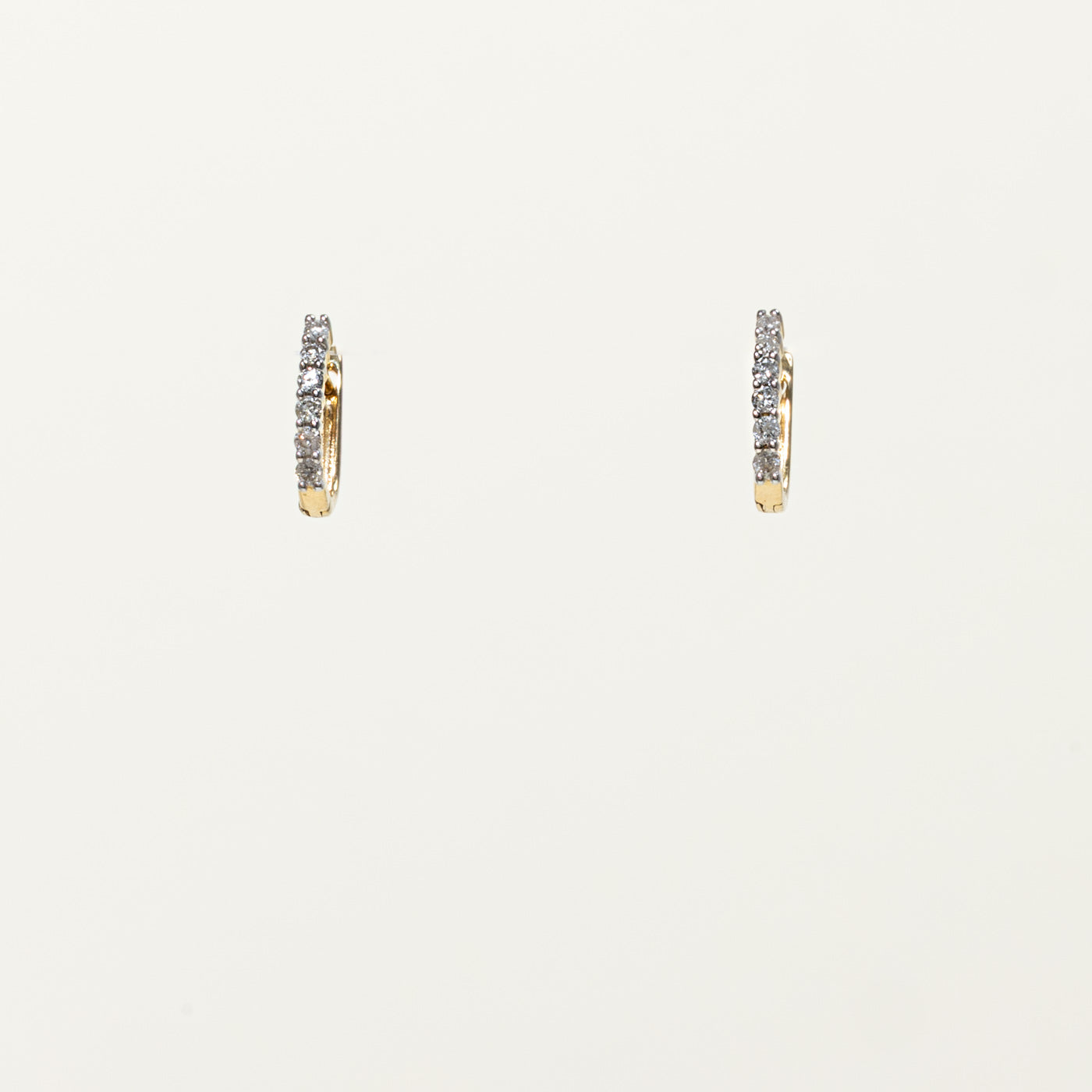 14k Diamond Huggie Earrings | 0.20ctw