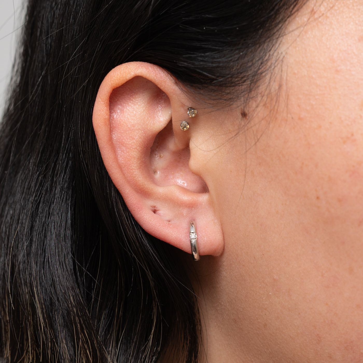 10k Diamond Huggie Earrings | 0.03ctw