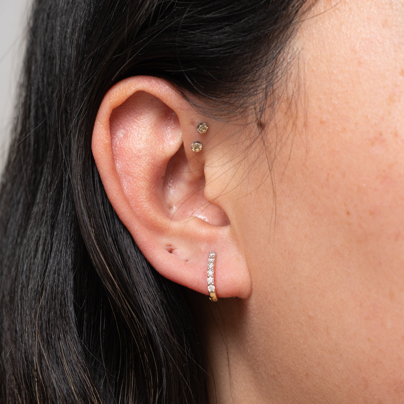 14k Diamond Huggie Earrings | 0.20ctw