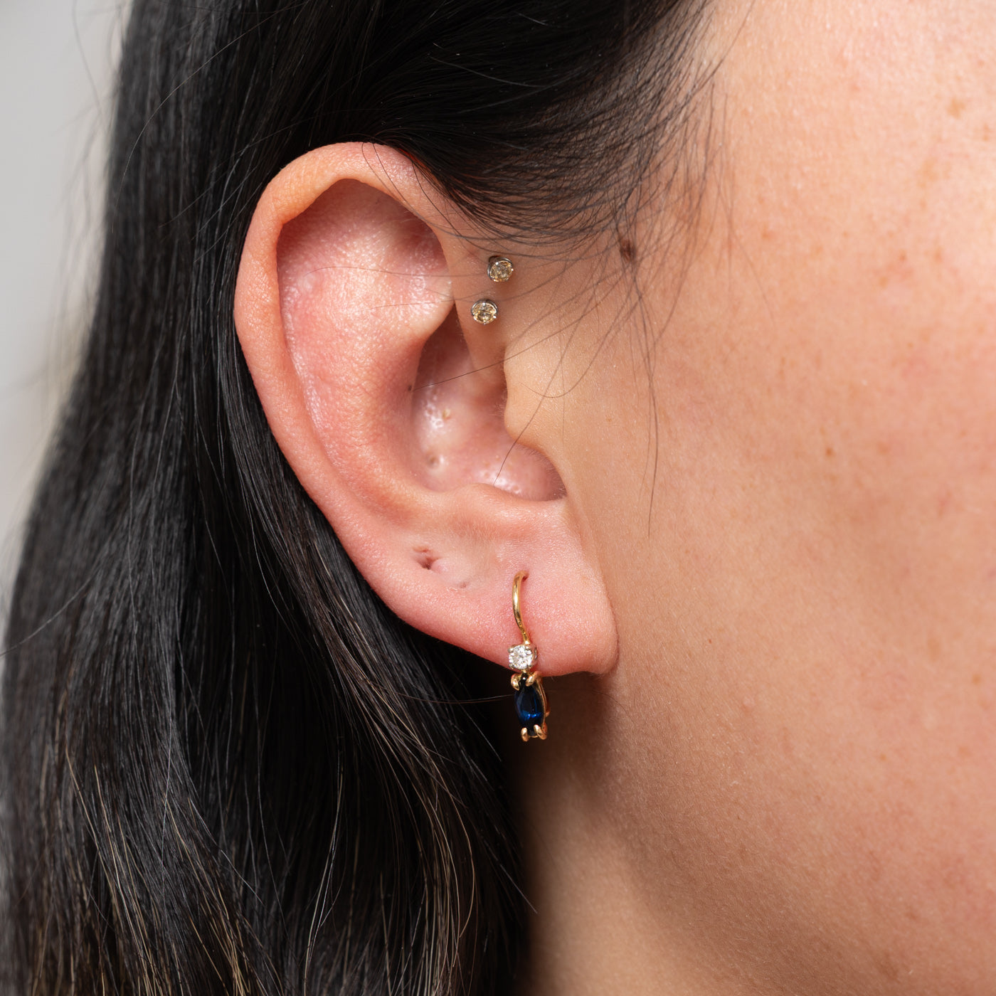 Sapphire & Diamond Drop Earrings | 0.12ctw, 0.60ctw