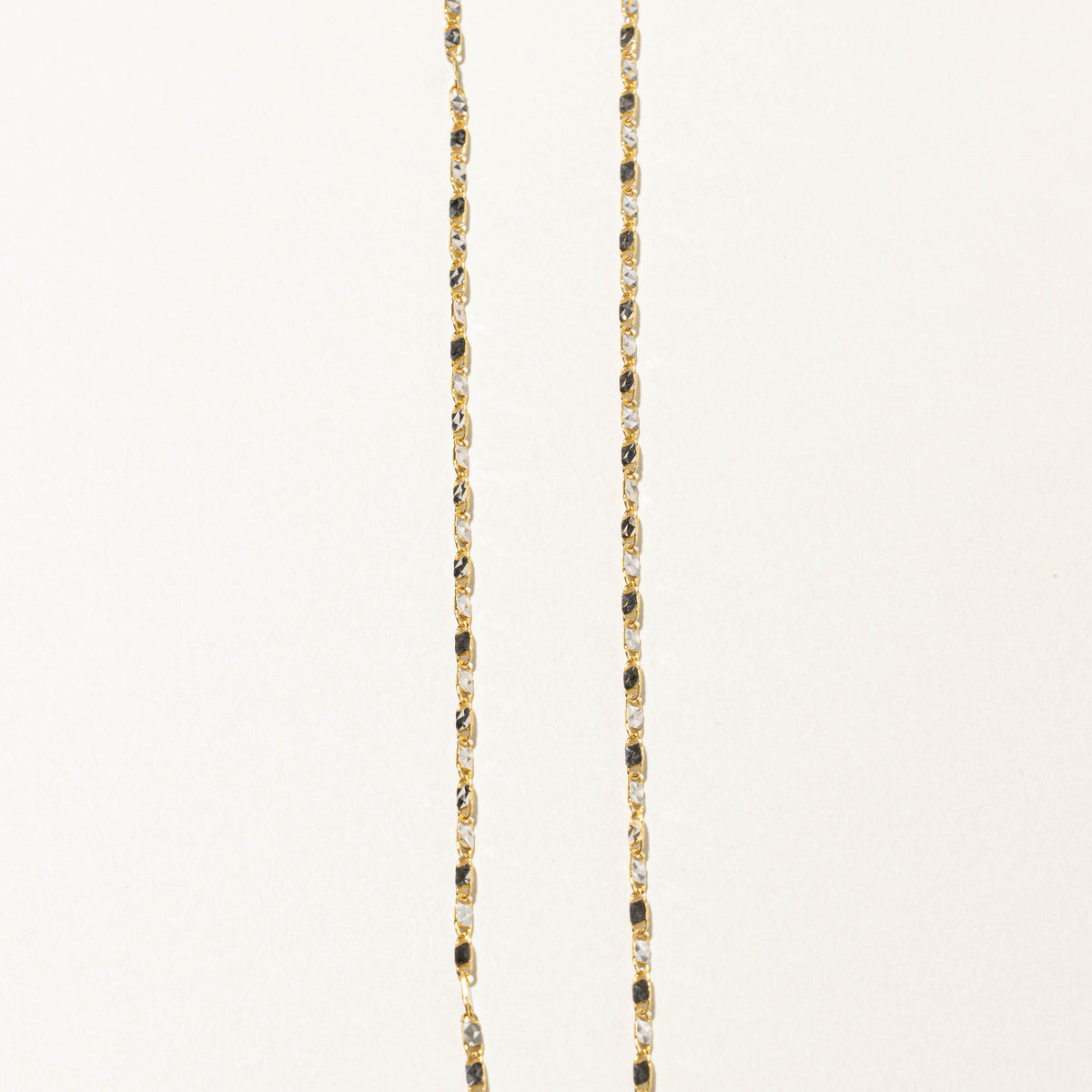 10k Two Tone Gold Modified Anchor Chain | 2.40mm | 18"