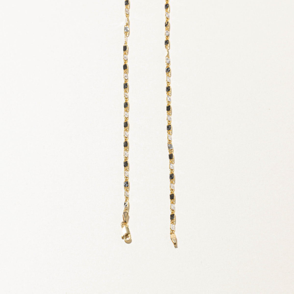 10k Two Tone Gold Modified Anchor Chain | 2.40mm | 18"