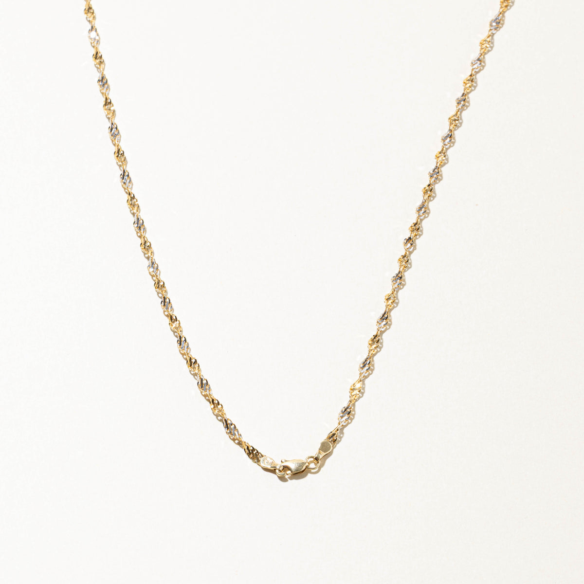 10k Yellow & White Gold Singapore Chain | 2.70mm | 18"