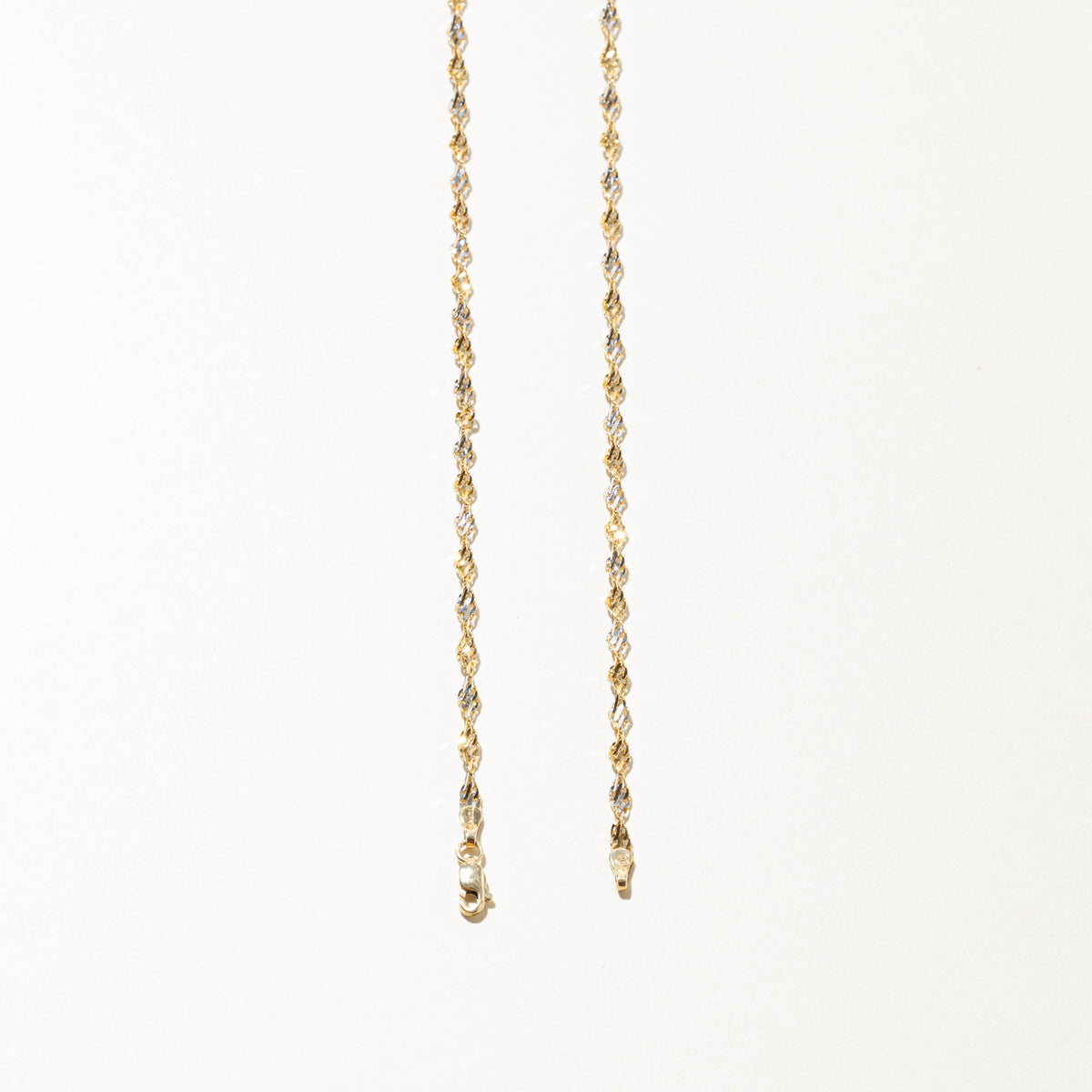 10k Yellow & White Gold Singapore Chain | 2.70mm | 18"