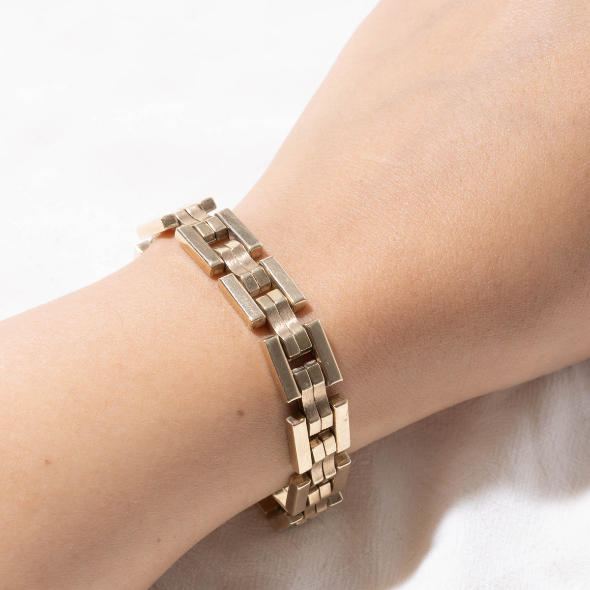 8k Yellow Gold Modified Panther Link Bracelet | 11.50mm | 7.75"