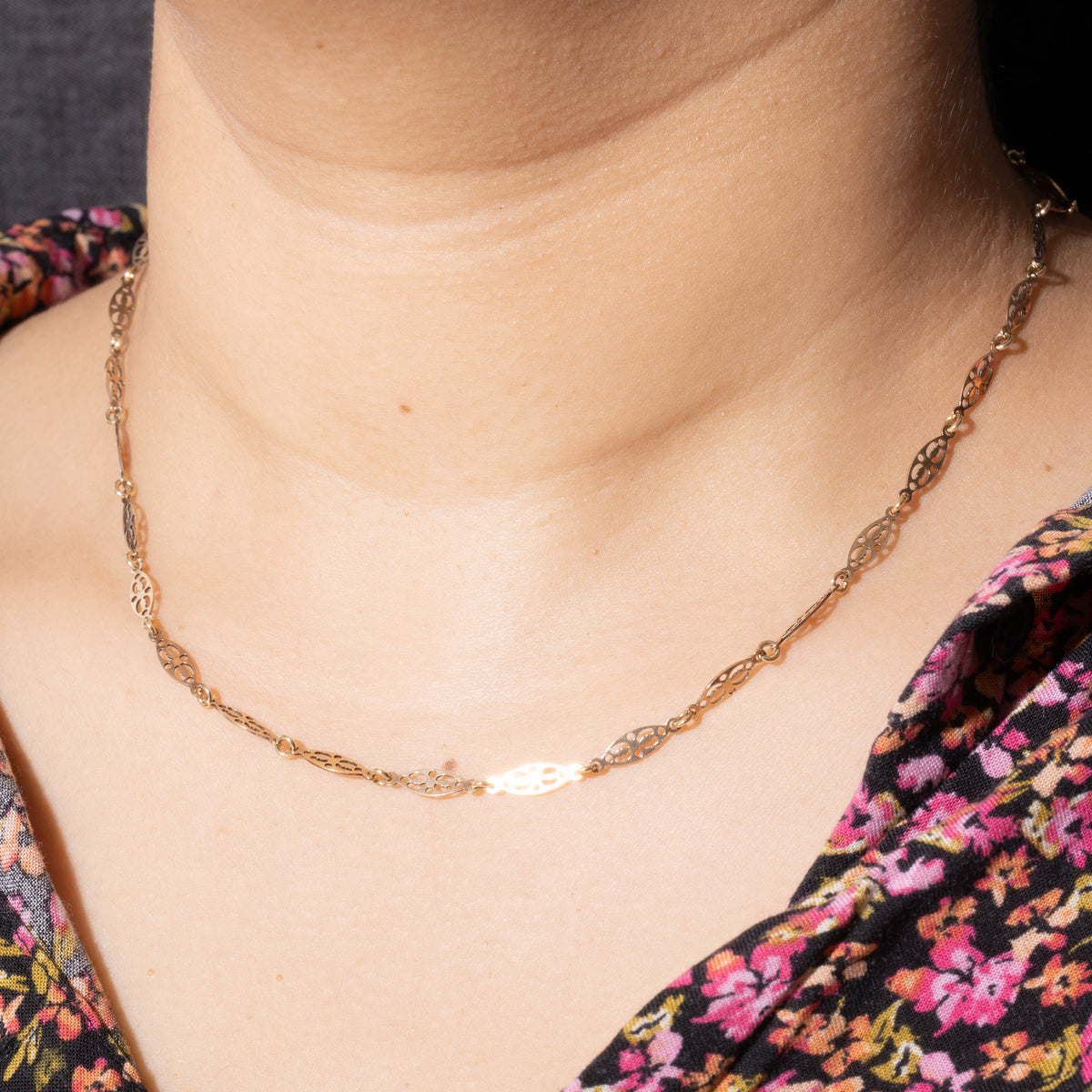 9k Yellow Gold Filigree Chain | 3.80mm | 16"
