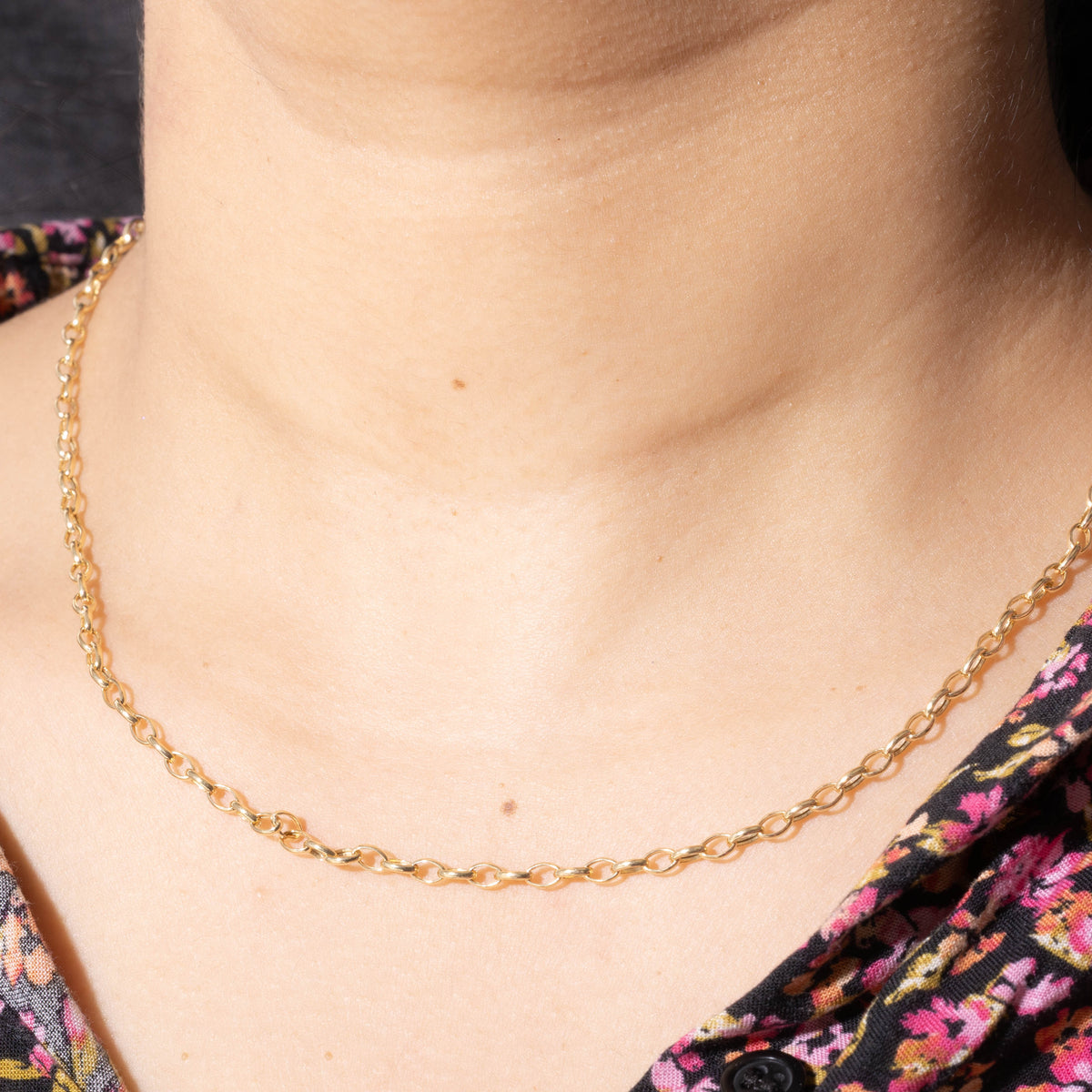 14k Yellow Gold Cable Link Chain | 3.1mm | 18"
