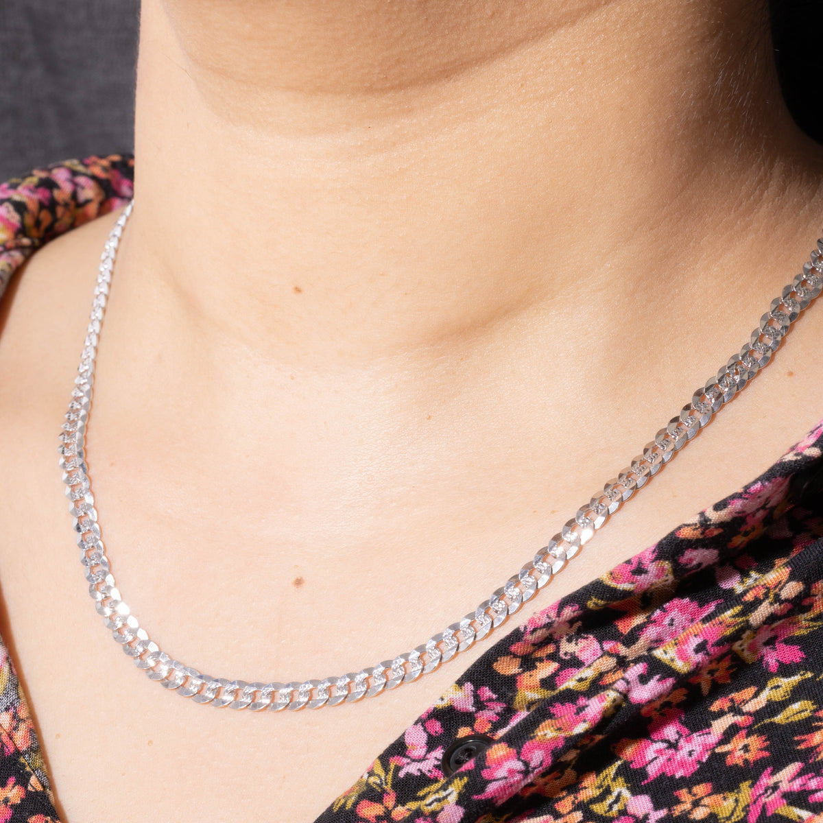 18k White Gold Curb Link Chain | 5.05mm | 20"