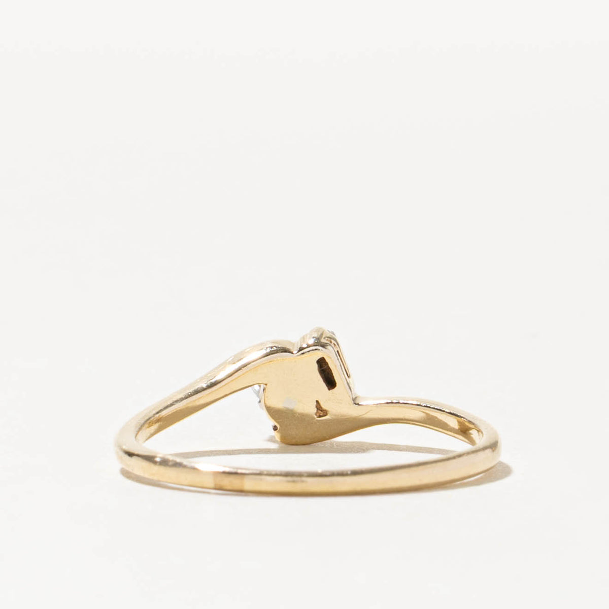 14k Two Stone Mixed Cut Diamond Bypass Ring | 0.18ctw | SZ 7.25