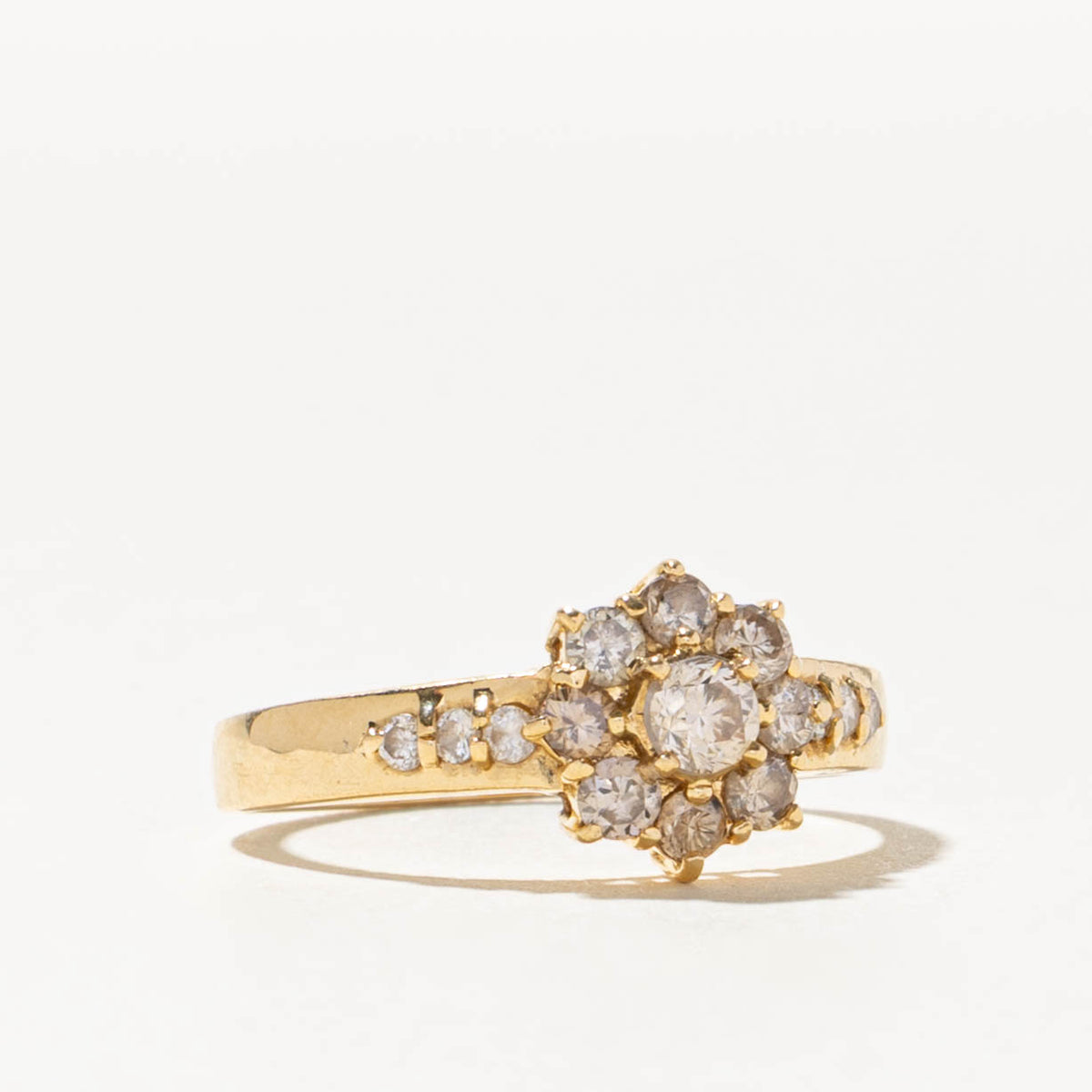 18k Old European Cut Diamond Petal Halo Ring | 0.30ctw | SZ 6