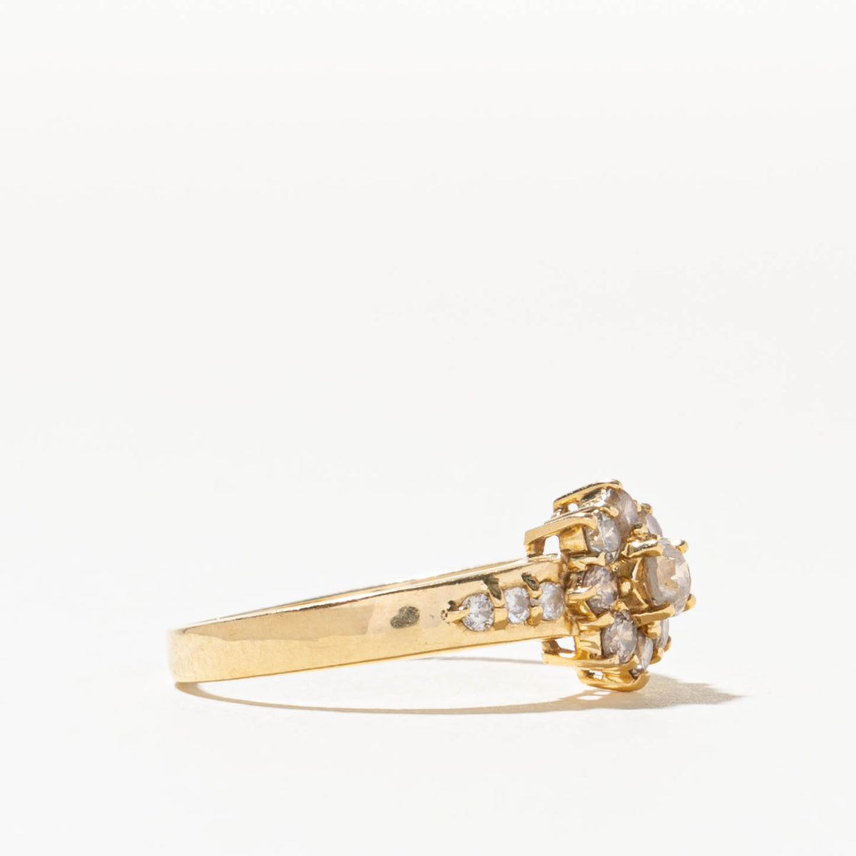 18k Old European Cut Diamond Petal Halo Ring | 0.30ctw | SZ 6