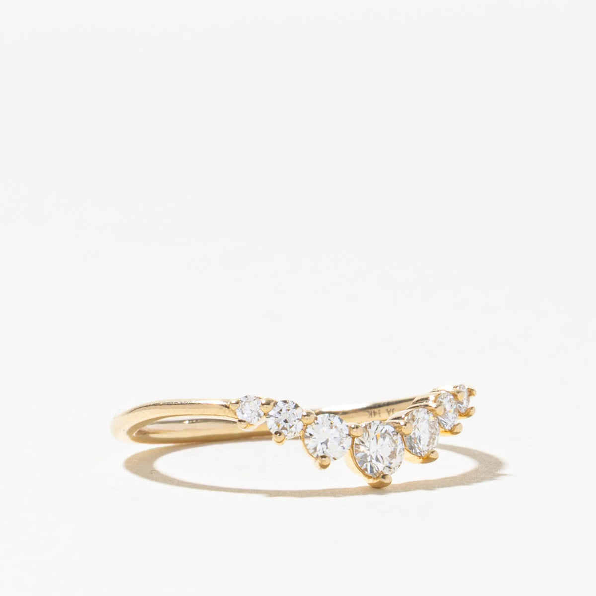 14k Semi Eternity Diamond Contour Ring | 0.25ctw | SZ 6