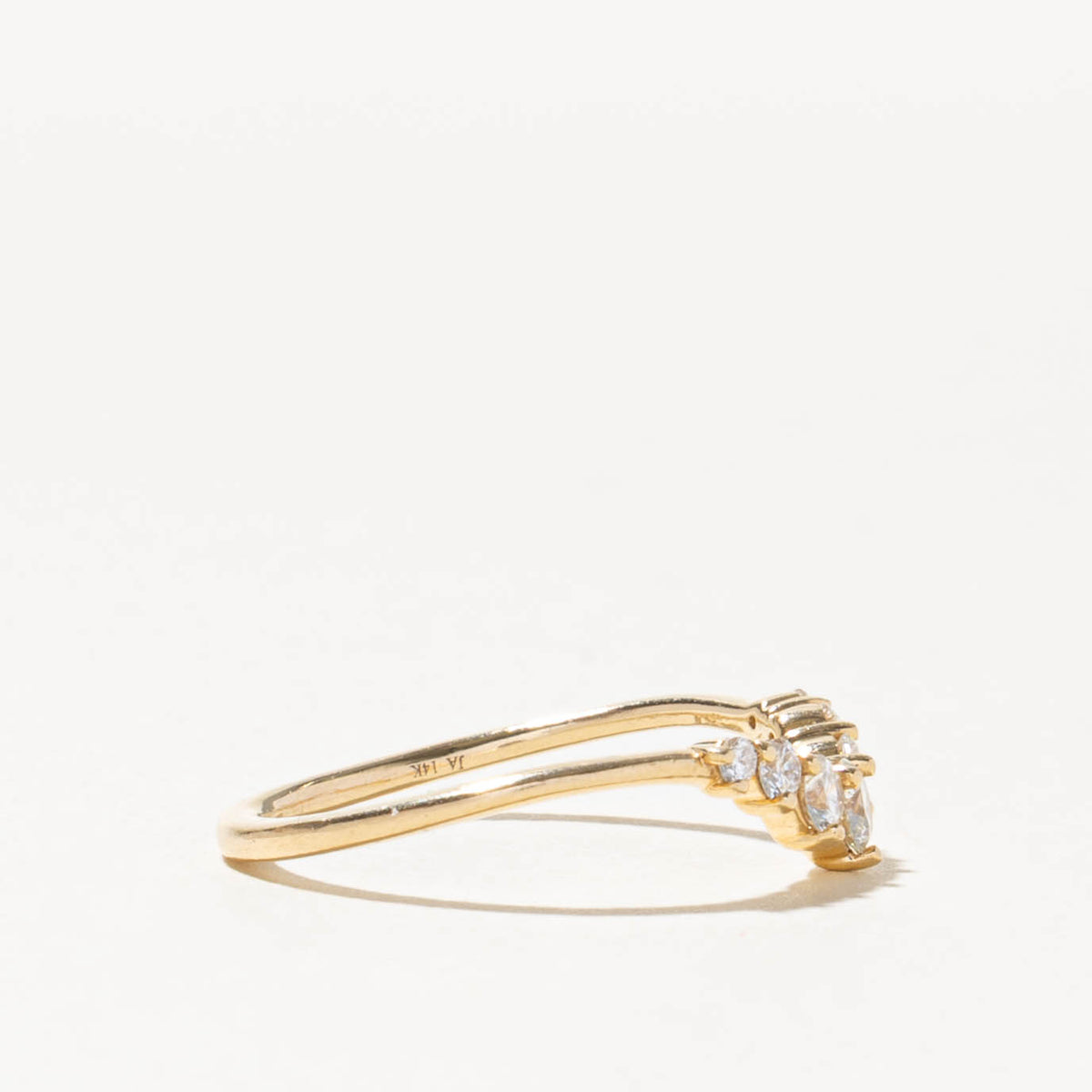 14k Semi Eternity Diamond Contour Ring | 0.25ctw | SZ 6