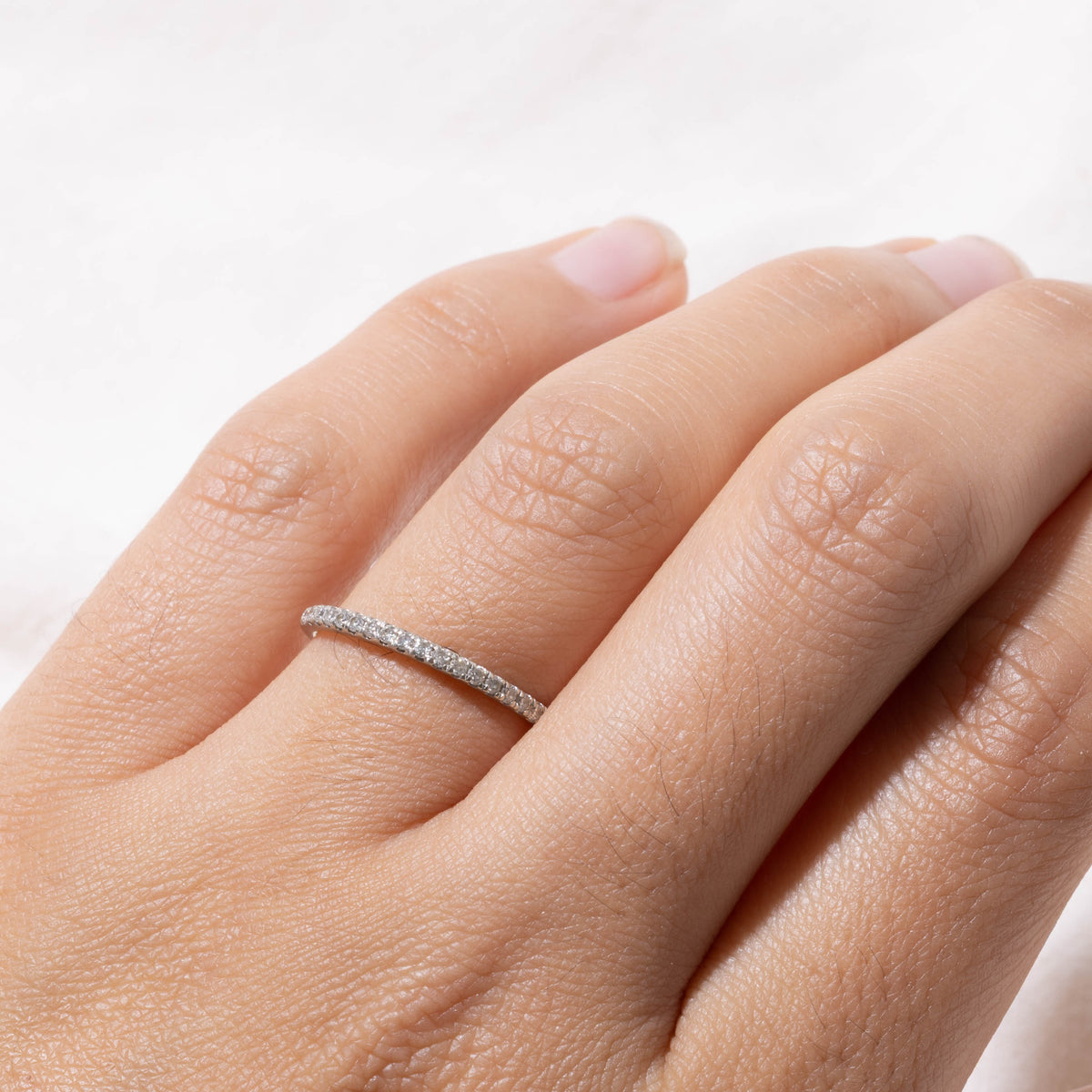 10k Semi Eternity Pavé Set Diamond Band | 1.55mm | SZ 7
