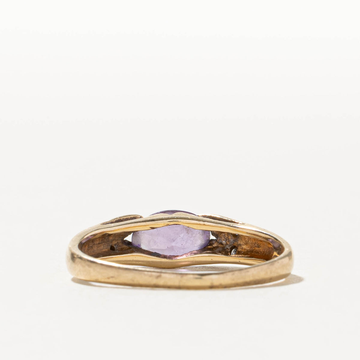 10k East West Amethyst & Diamond Accented Ring | SZ 5.75