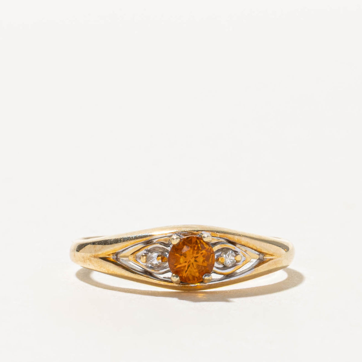 10k Citrine & Diamond Accented Ring | SZ 4.75