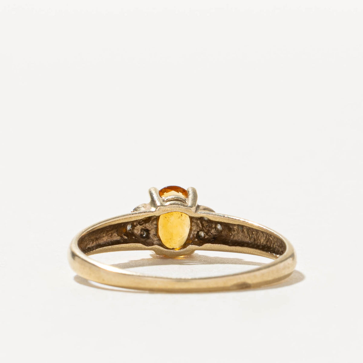 10k Citrine & Diamond Cluster Accented Ring | SZ 7.25