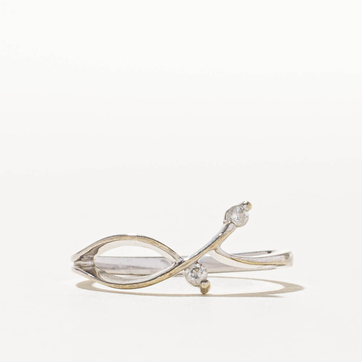 10k Two Stone Diamond Abstract Bypass Ring | SZ 6.75