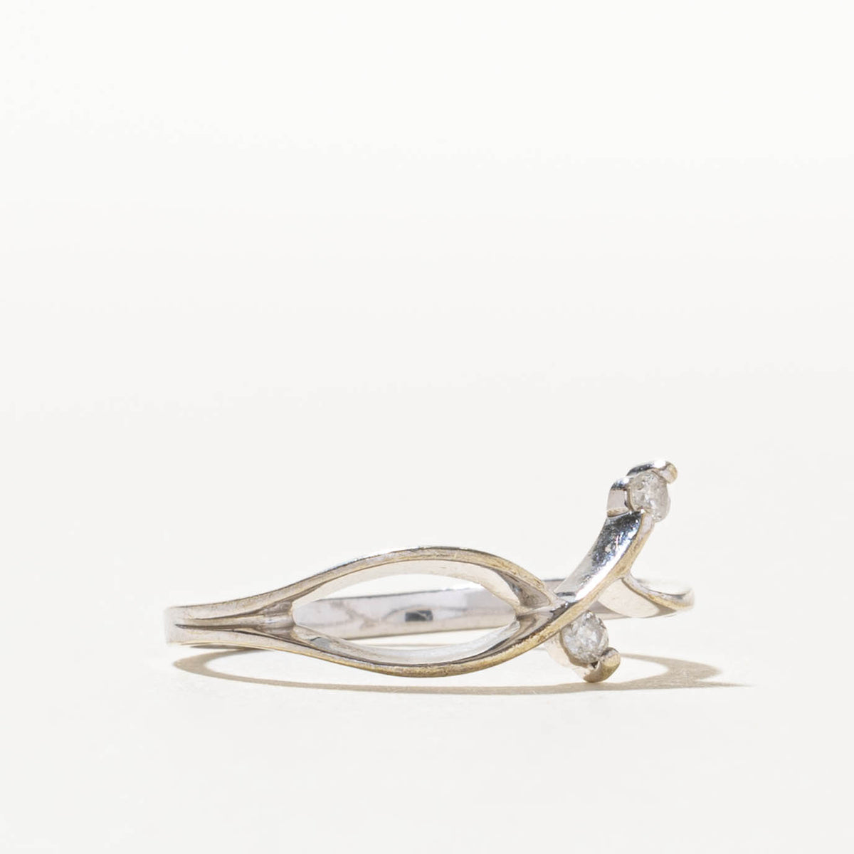 10k Two Stone Diamond Abstract Bypass Ring | SZ 6.75