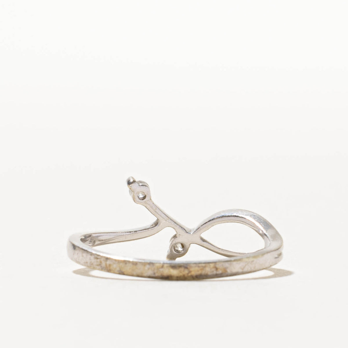 10k Two Stone Diamond Abstract Bypass Ring | SZ 6.75