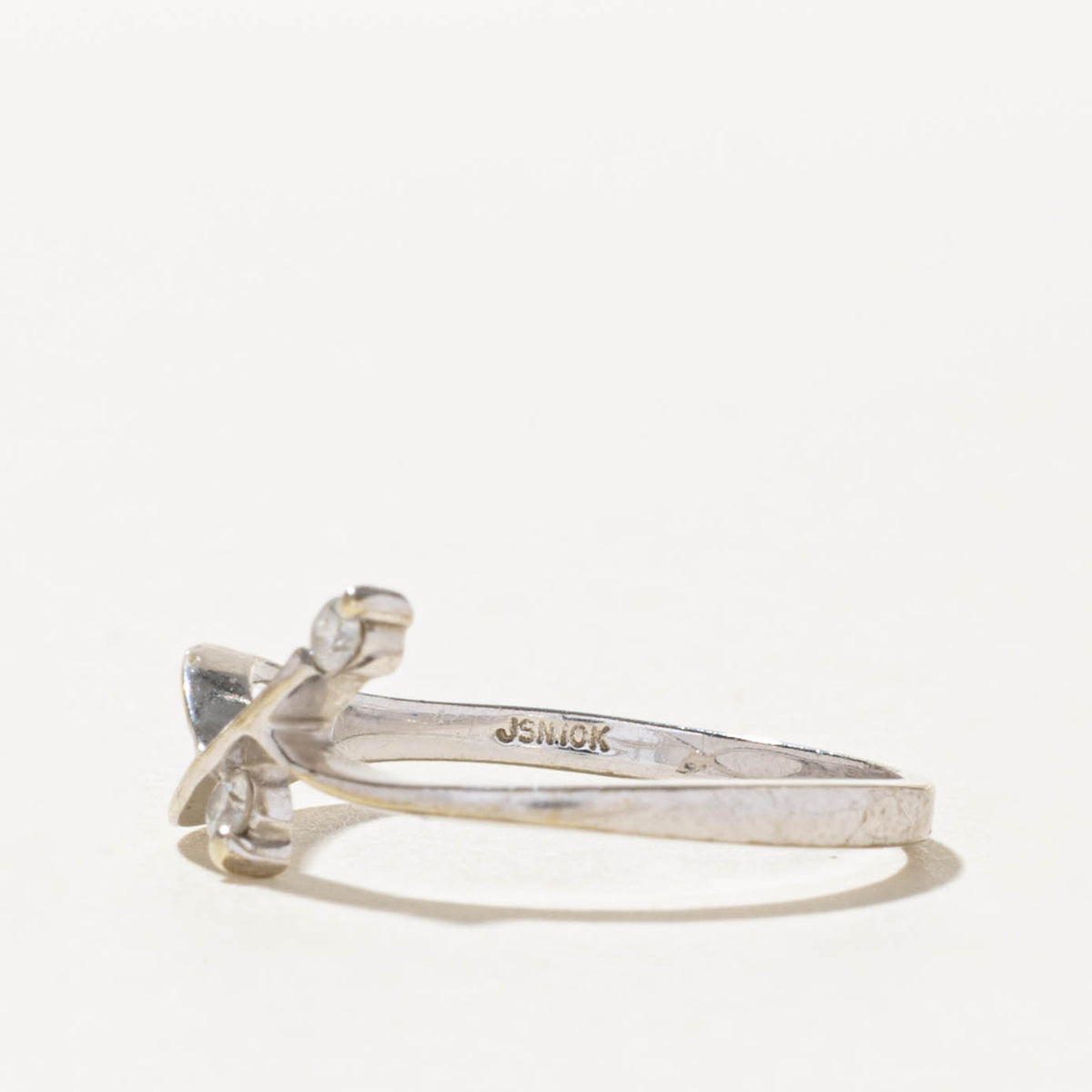 10k Two Stone Diamond Abstract Bypass Ring | SZ 6.75