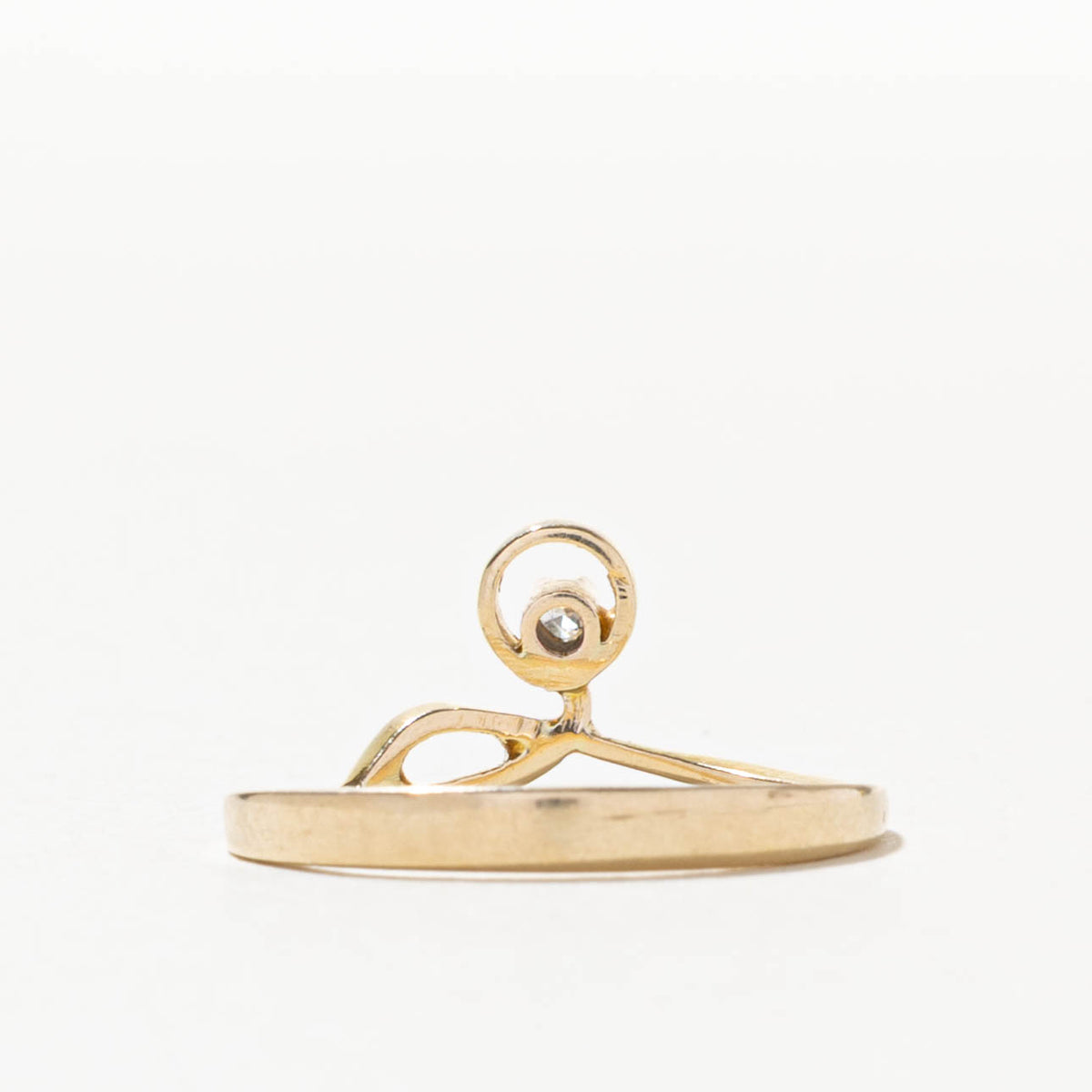 14k Diamond Openwork Geometric Bypass Ring | SZ 4.25
