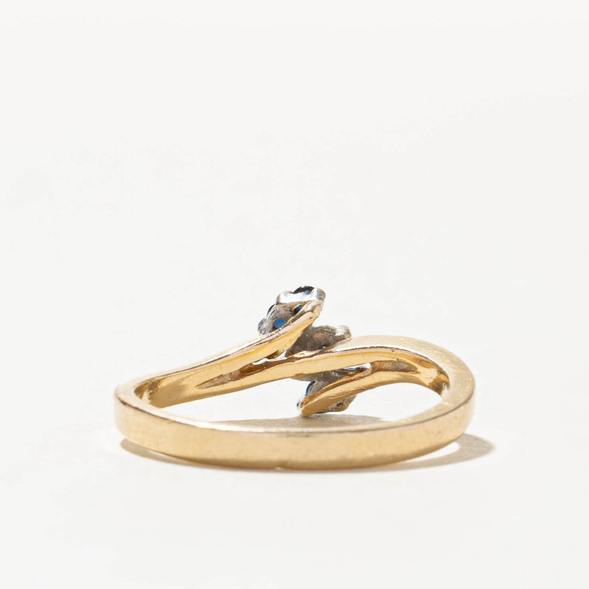 14k Diamond & Sapphire Cluster Bypass Ring | SZ 6