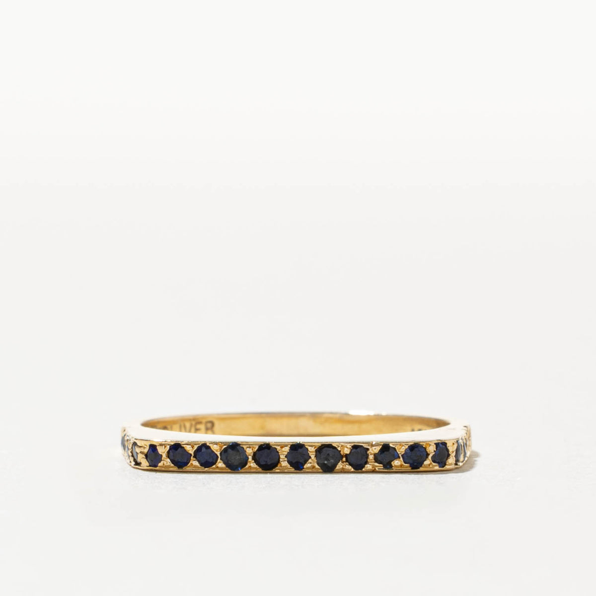 10k Semi Eternity Sapphire Soft-Square Band | 1.70mm | SZ 6.75