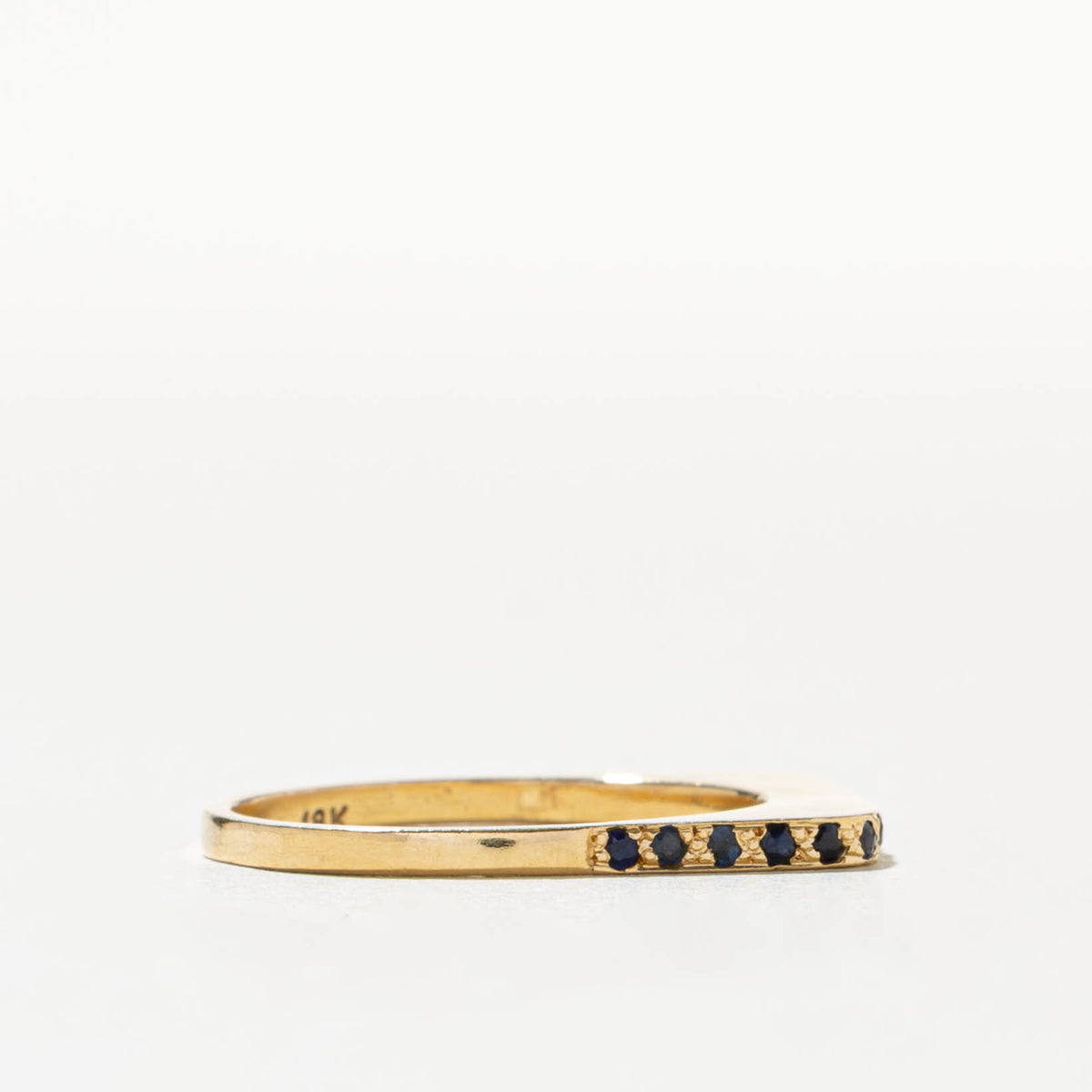 10k Semi Eternity Sapphire Soft-Square Band | 1.70mm | SZ 6.75