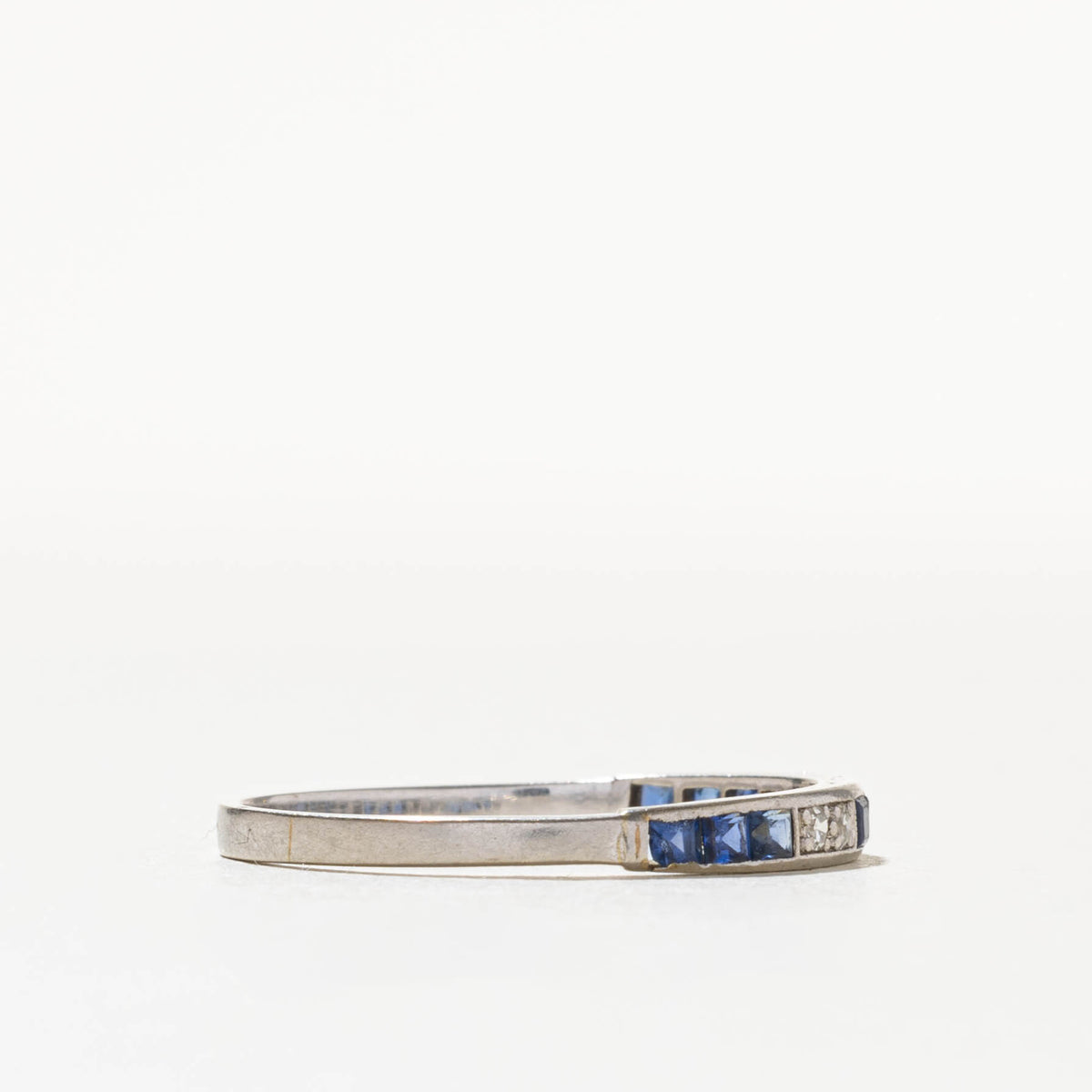 900 Platinum Semi Eternity Sapphire & Diamond Band | 2.70mm | SZ 10.5