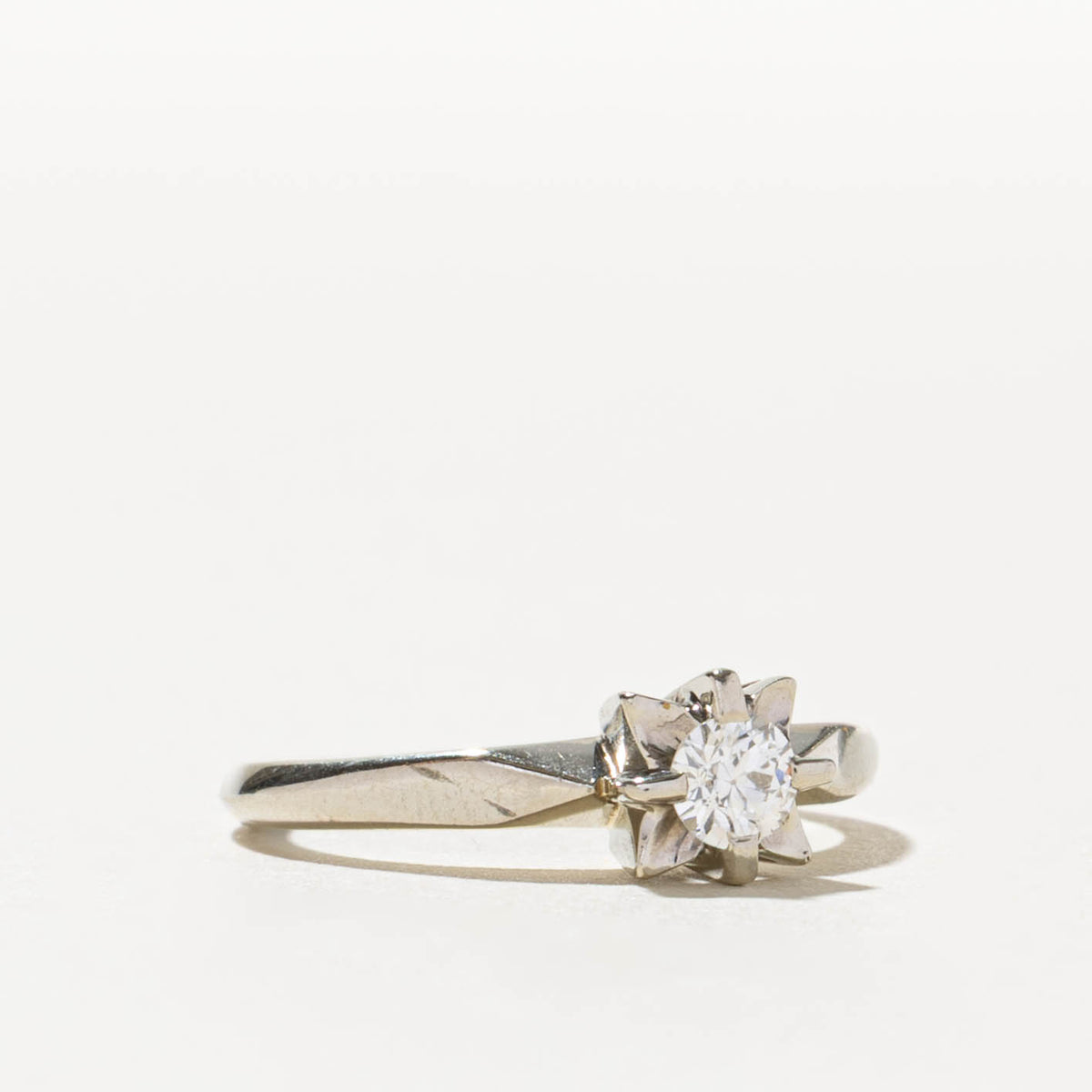 14k Solitaire Old European Cut Diamond Ring | 0.18ct SI1 H | SZ 4.25