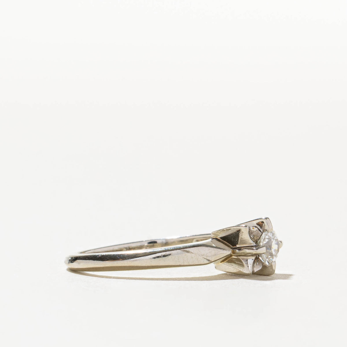 14k Solitaire Old European Cut Diamond Ring | 0.18ct SI1 H | SZ 4.25