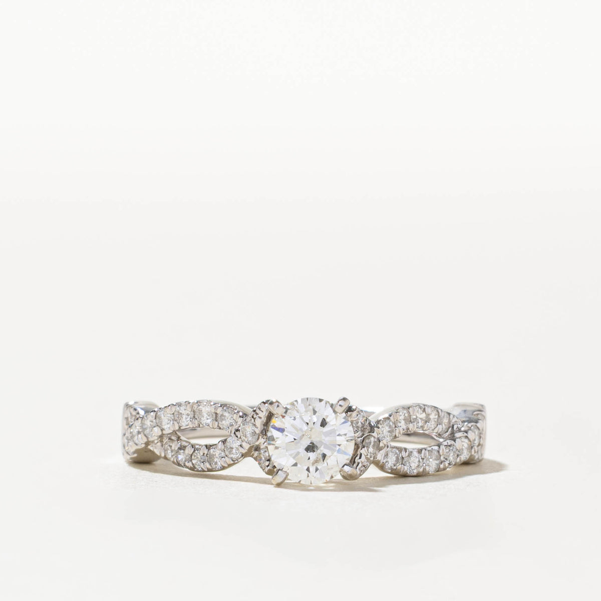 14k Diamond Accented Cross Over Ring | 0.45ct SI2 H, 0.22ctw | SZ 7