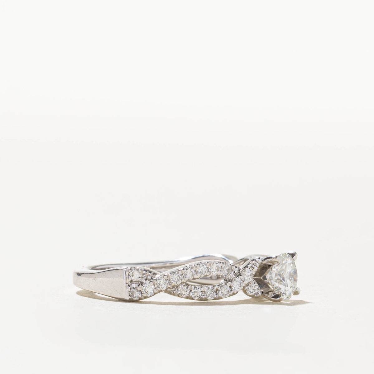 14k Diamond Accented Cross Over Ring | 0.45ct SI2 H, 0.22ctw | SZ 7
