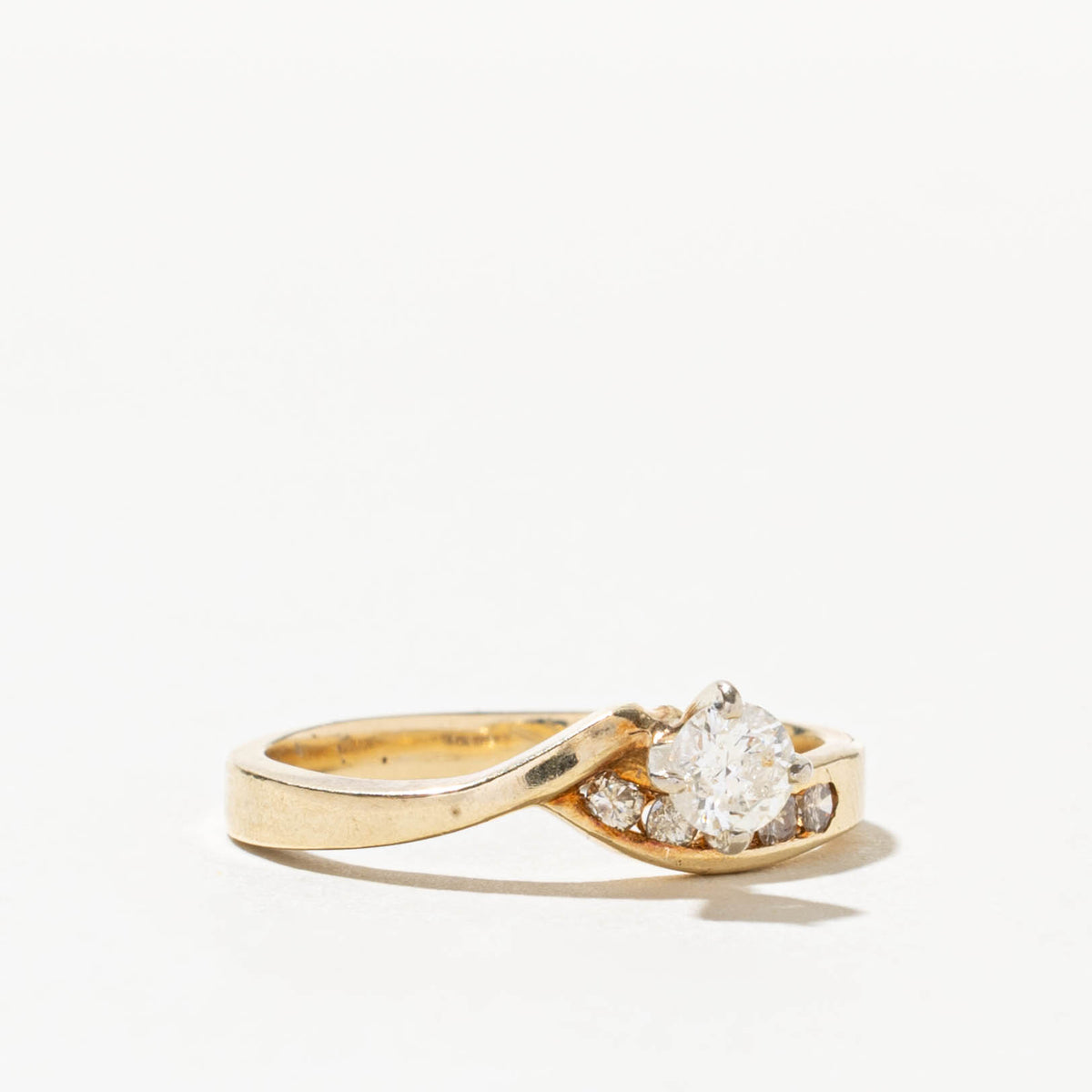 14k Diamond Channel Set Accented Bypass Ring | 0.29ctw | SZ 6.5