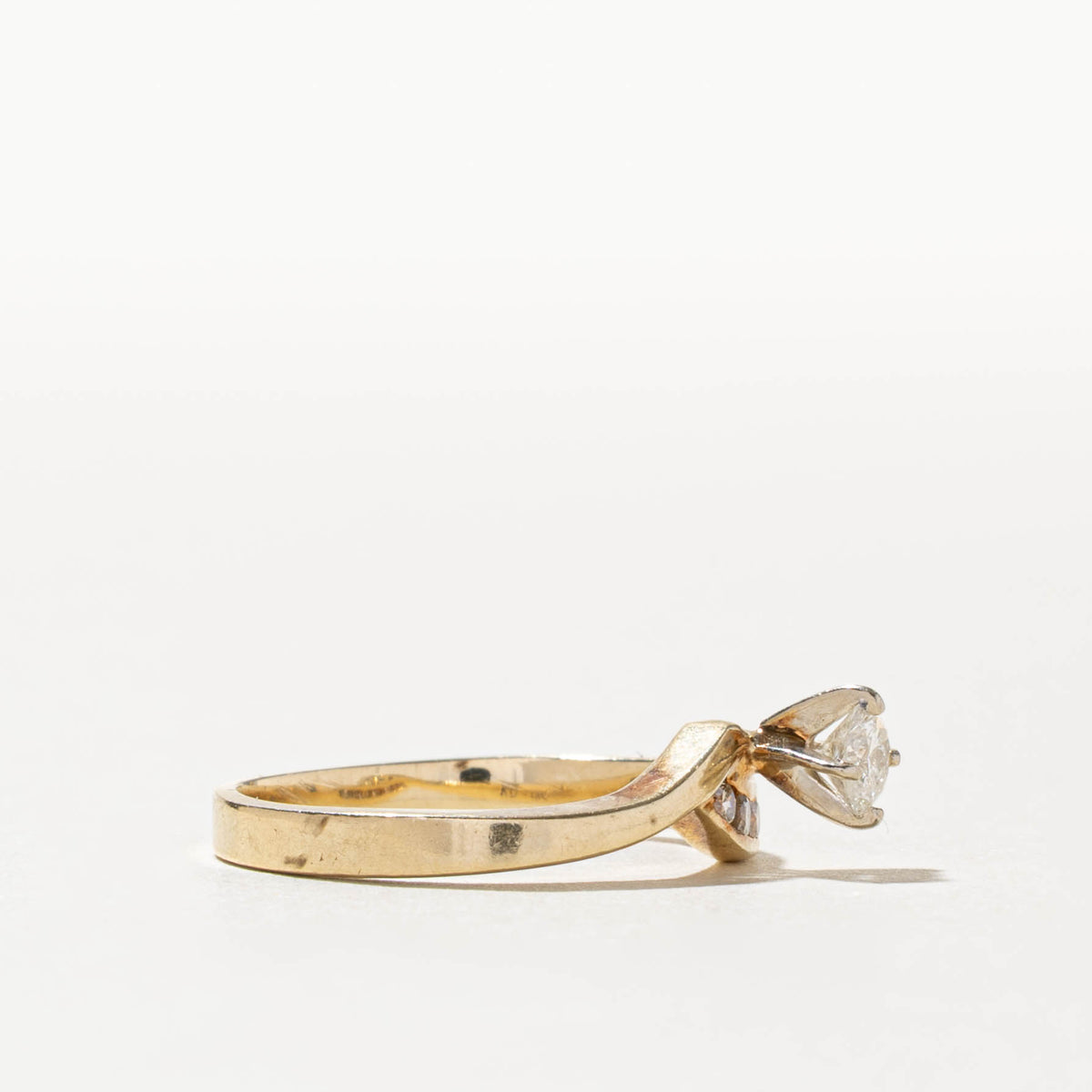 14k Diamond Channel Set Accented Bypass Ring | 0.29ctw | SZ 6.5