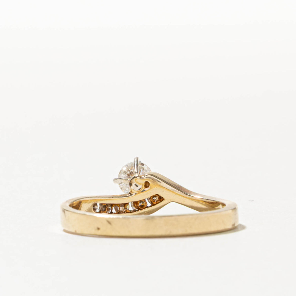 14k Diamond Channel Set Accented Bypass Ring | 0.29ctw | SZ 6.5