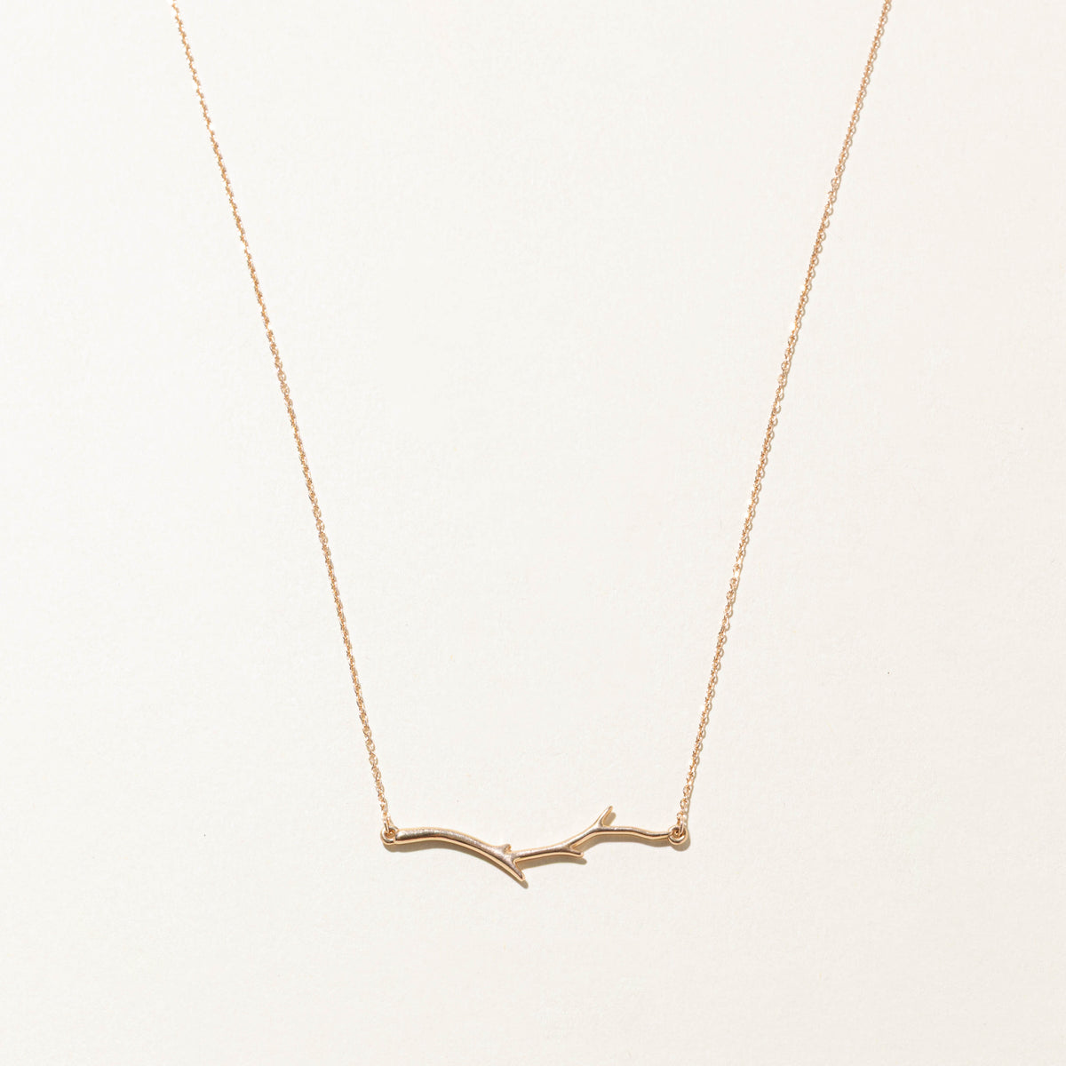 14k Rose Gold Branch Pendant Necklace | 15"
