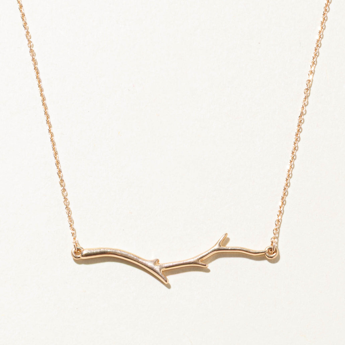 14k Rose Gold Branch Pendant Necklace | 15"