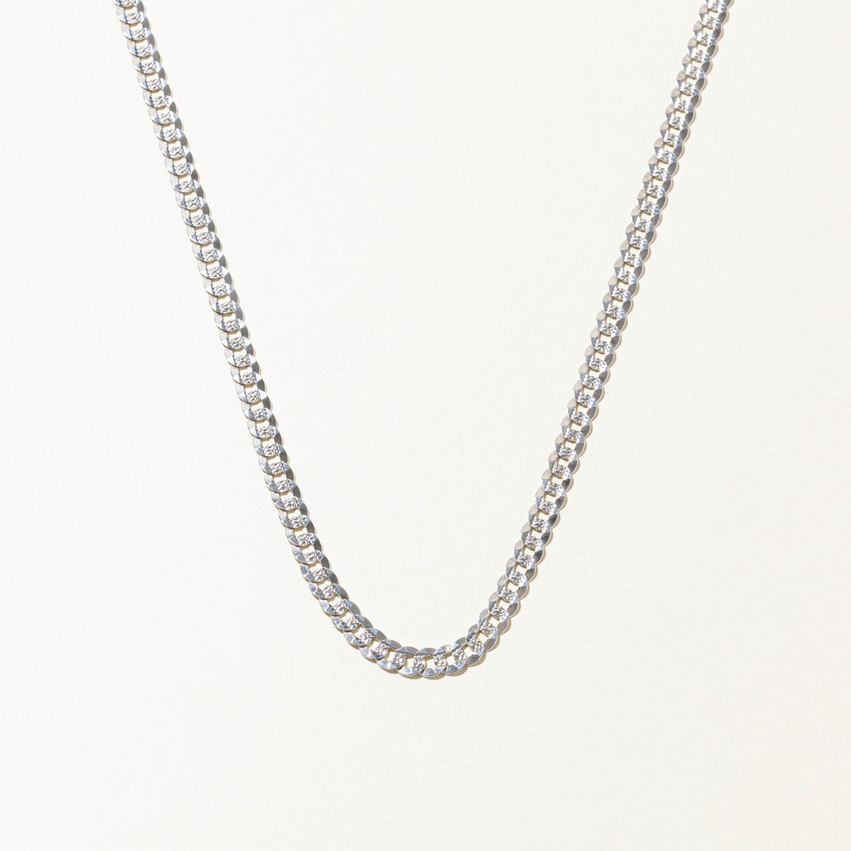 18k White Gold Curb Link Chain | 5.05mm | 20"