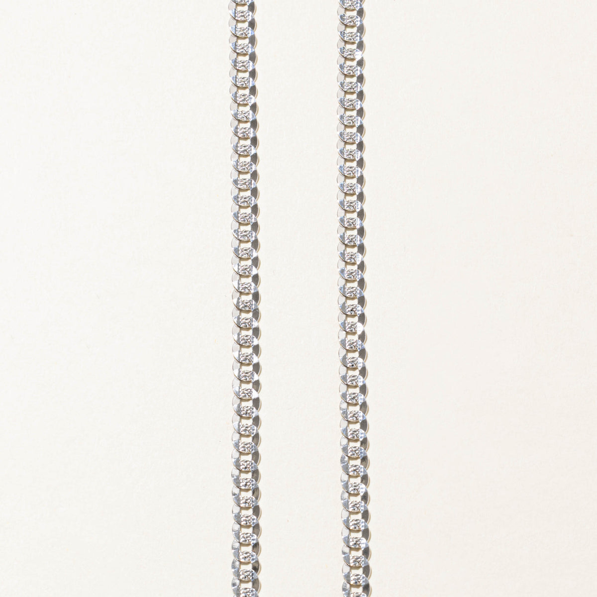 18k White Gold Curb Link Chain | 5.05mm | 20"