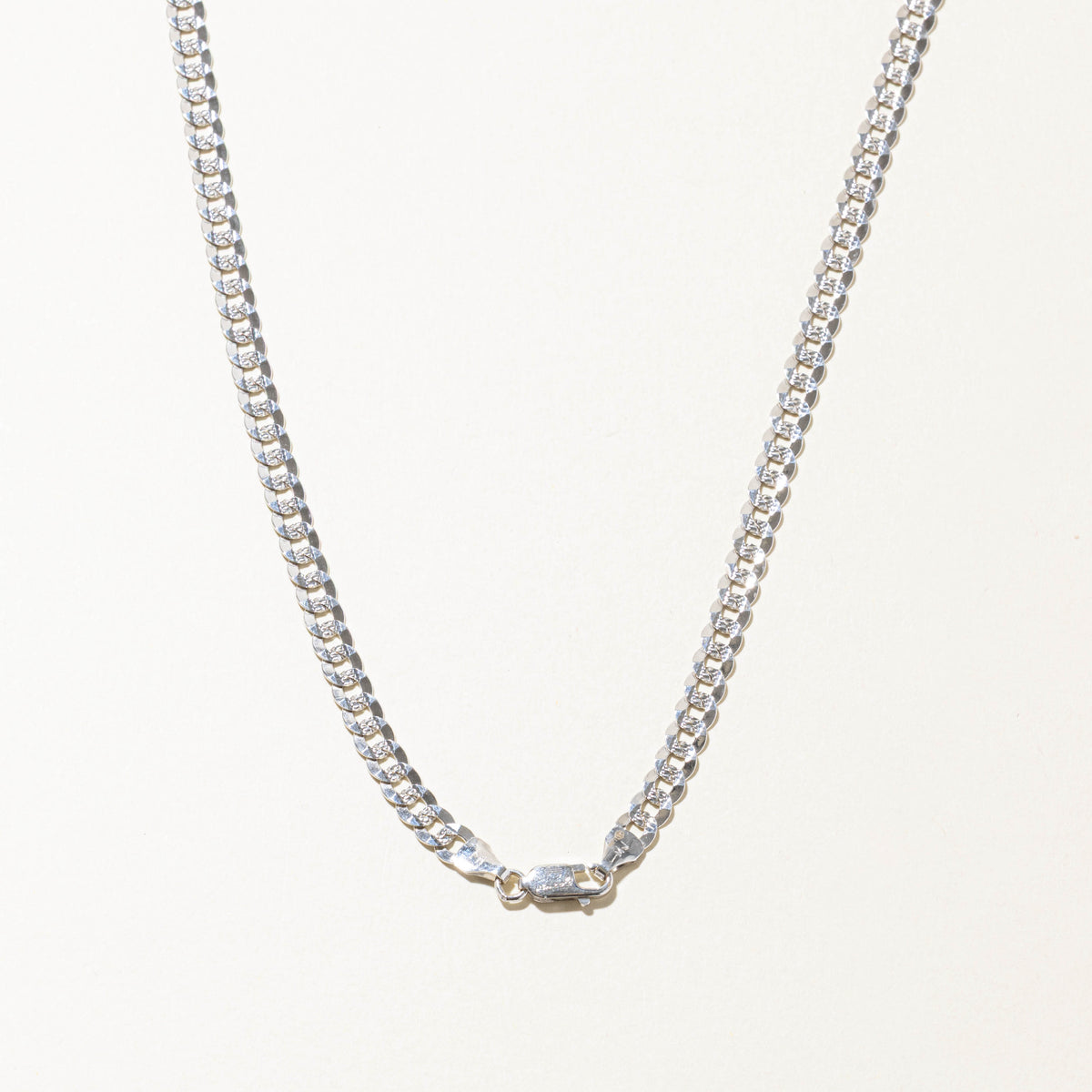 18k White Gold Curb Link Chain | 5.05mm | 20"